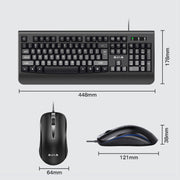 Set tastiera mouse cablato con porta USB AULA AC106, AC106