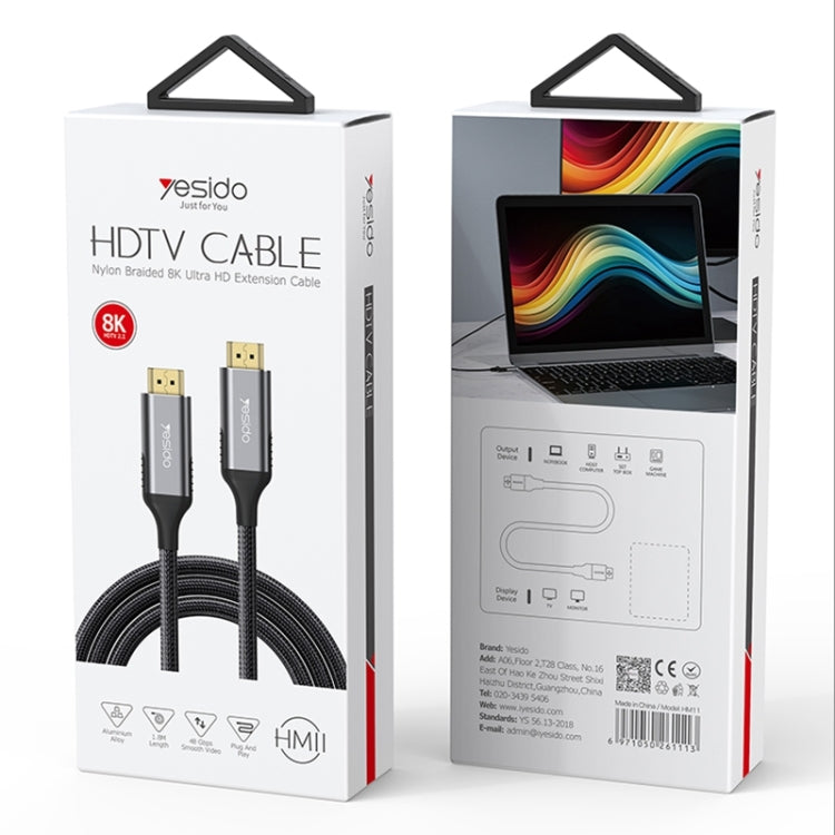 Yesido HM11 Cavo di prolunga UHD 8K da HDMI maschio a HDMI maschio da 1,8 m, HM11