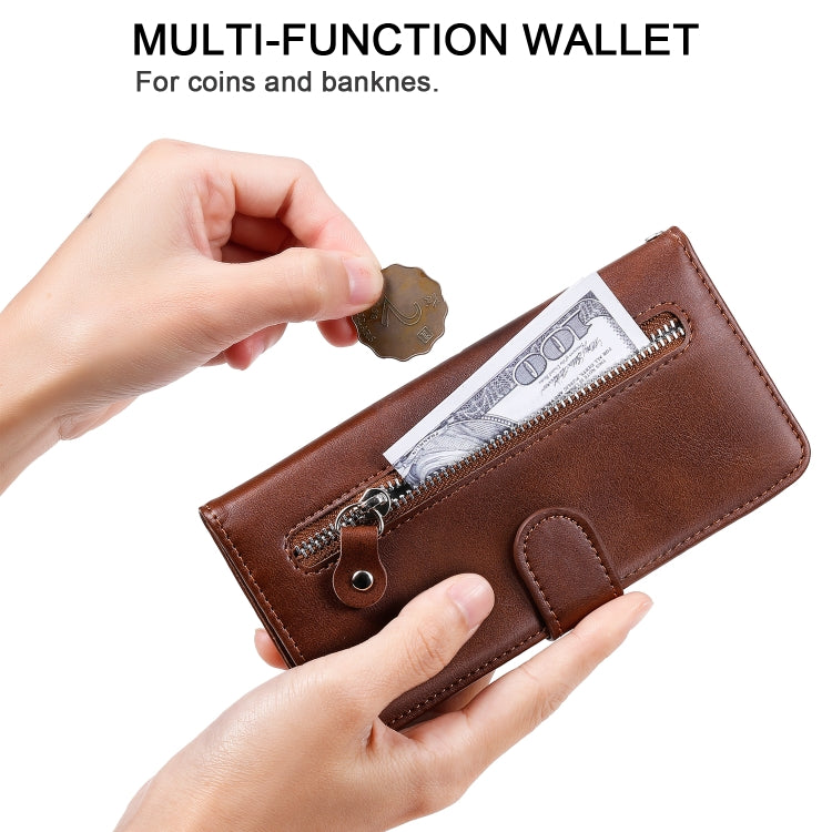 Custodia portafoglio in pelle con cerniera per Xiaomi Redmi Note