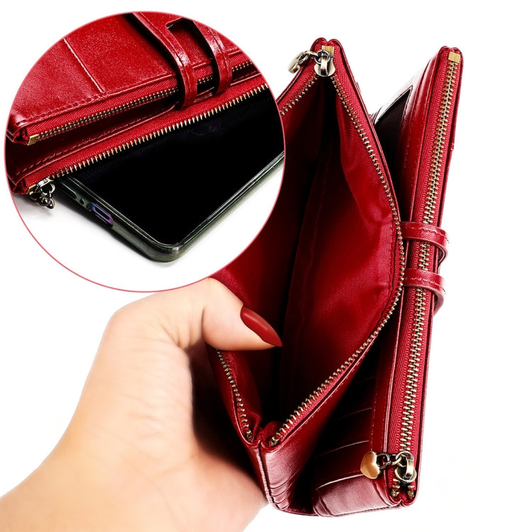 3513 Portafoglio da donna in pelle retrò multifunzione antimagnetico RFID Borsa di grande capacità con portacarte
