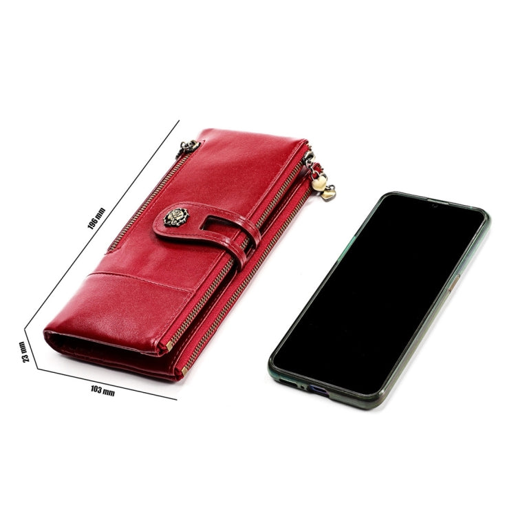 3513 Portafoglio da donna in pelle retrò multifunzione antimagnetico RFID Borsa di grande capacità con portacarte
