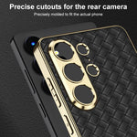 Custodia protettiva per telefono in PU galvanica con trama intrecciata GKK, For Samsung Galaxy S26 Ultra 5G, For Samsung Galaxy S24+ 5G