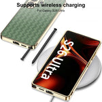 Custodia protettiva per telefono in PU galvanica con trama intrecciata GKK, For Samsung Galaxy S26 Ultra 5G, For Samsung Galaxy S24+ 5G