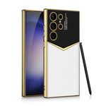 Custodia per telefono morbida in TPU + pelle con placcatura GKK a copertura totale senza penna, For Samsung Galaxy S24 Ultra 5G, For Samsung Galaxy S24+ 5G, For Samsung Galaxy S24 5G