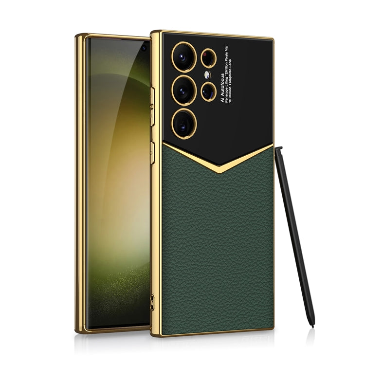 Custodia per telefono morbida in TPU + pelle con placcatura GKK a copertura totale senza penna, For Samsung Galaxy S24 Ultra 5G, For Samsung Galaxy S24+ 5G, For Samsung Galaxy S24 5G