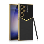 Custodia per telefono morbida in TPU + pelle con placcatura GKK a copertura totale senza penna, For Samsung Galaxy S24 Ultra 5G, For Samsung Galaxy S24+ 5G, For Samsung Galaxy S24 5G