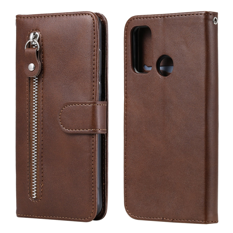 Custodia in pelle a vibrazione orizzontale con cerniera in vitello alla moda con supporto e slot per schede e funzione portafoglio, For Huawei P smart 2020, For Huawei P40 Lite (5G) / Nova 7 SE, For Huawei Y5p, For Huawei Y6p