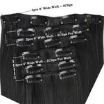 2PCS 50cm 16 Card Parrucca per capelli ricci lunghi Pezzo di estensione dei capelli senza cuciture