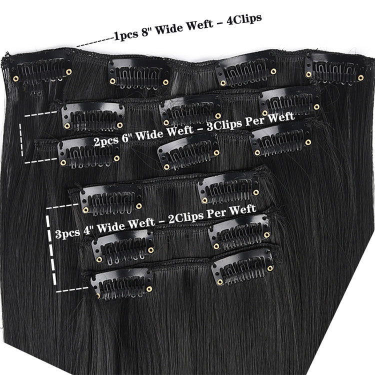 2PCS 50cm 16 Card Parrucca per capelli ricci lunghi Pezzo di estensione dei capelli senza cuciture