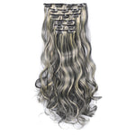 2PCS 50cm 16 Card Parrucca per capelli ricci lunghi Pezzo di estensione dei capelli senza cuciture