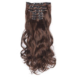 2PCS 50cm 16 Card Parrucca per capelli ricci lunghi Pezzo di estensione dei capelli senza cuciture