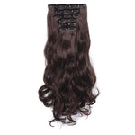 2PCS 50cm 16 Card Parrucca per capelli ricci lunghi Pezzo di estensione dei capelli senza cuciture