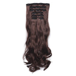2PCS 50cm 16 Card Parrucca per capelli ricci lunghi Pezzo di estensione dei capelli senza cuciture