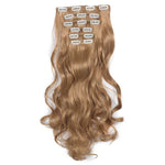 2PCS 50cm 16 Card Parrucca per capelli ricci lunghi Pezzo di estensione dei capelli senza cuciture