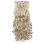2PCS 50cm 16 Card Parrucca per capelli ricci lunghi Pezzo di estensione dei capelli senza cuciture