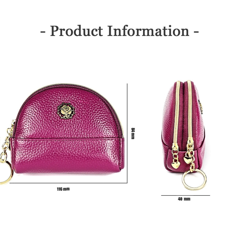 2027 Borsa a portafoglio con cerniera in pelle da donna Borsa a conchiglia a doppia tasca