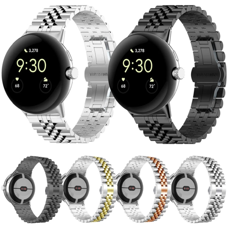 Cinturino per orologio in metallo in acciaio inossidabile con sette perline, For Google Pixel Watch 4 / 3 / 2 / 1 41mm