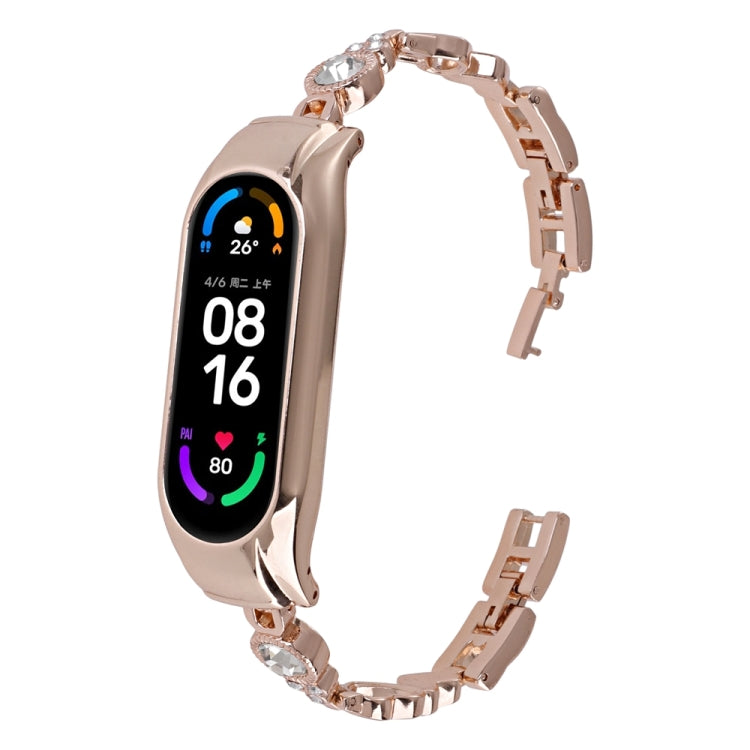 Cinturino per orologio in metallo con diamanti cuore a cuore, For Xiaomi Mi Band 8, For Xiaomi Mi Band 7, For Xiaomi Mi Band 6 / 5
