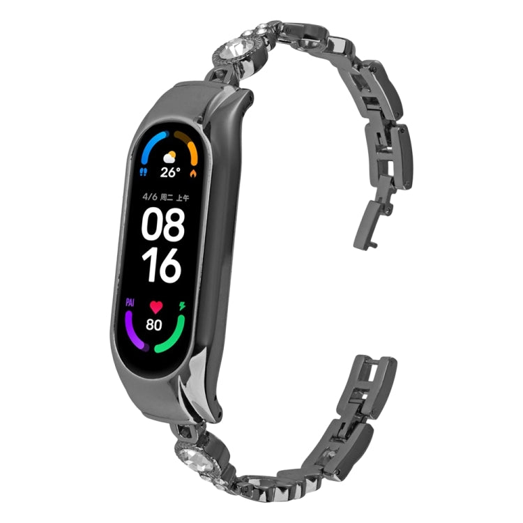 Cinturino per orologio in metallo con diamanti cuore a cuore, For Xiaomi Mi Band 8, For Xiaomi Mi Band 7, For Xiaomi Mi Band 6 / 5