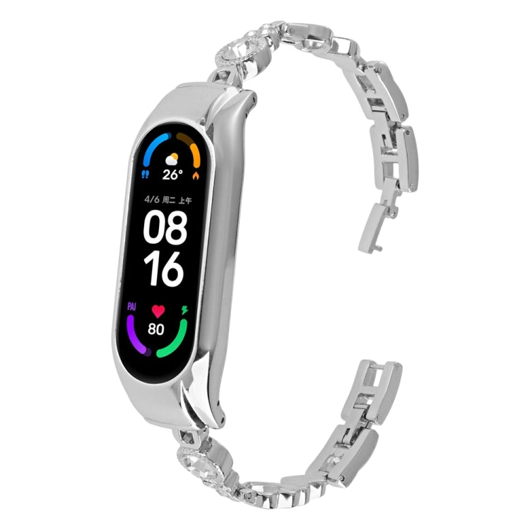 Cinturino per orologio in metallo con diamanti cuore a cuore, For Xiaomi Mi Band 8, For Xiaomi Mi Band 7, For Xiaomi Mi Band 6 / 5