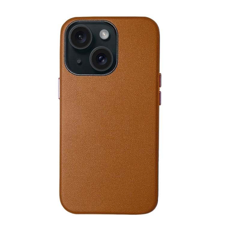 Custodia per telefono con cover posteriore in PU con grana di agnello, For iPhone 15