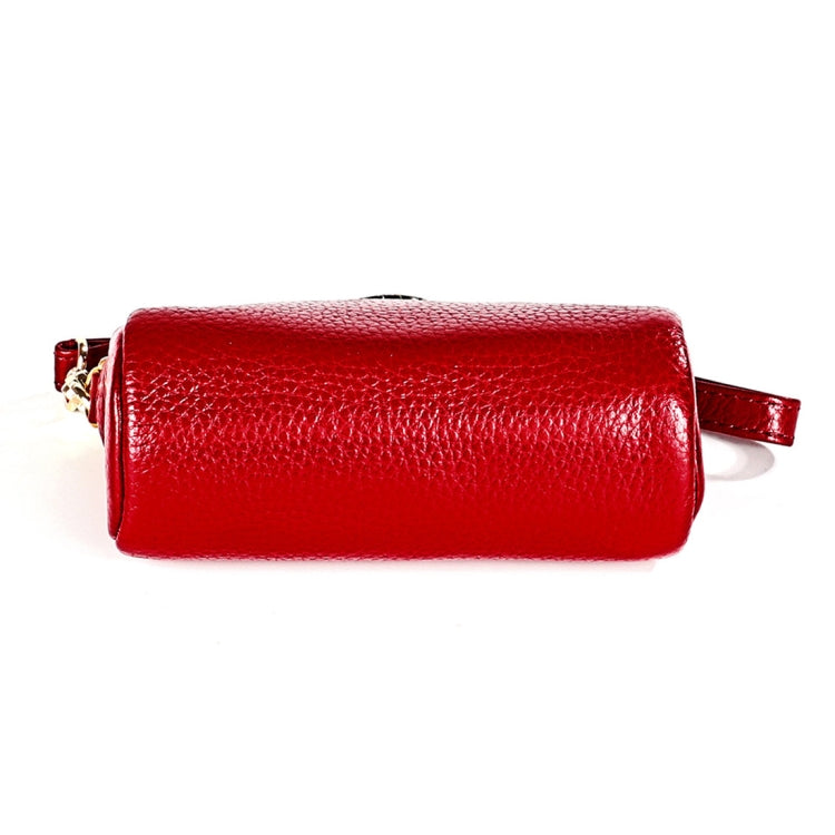 2033 Portafoglio portatile in pelle con cerniera da donna Borsa piccola per cosmetici con cordino