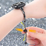 Bracciale intrecciato con cinturino in metallo con diamanti, For Apple Watch SE 2022 40mm, For Apple Watch SE 2022 44mm, For Apple Watch Series 7 41mm, For Apple Watch Series 7 45mm