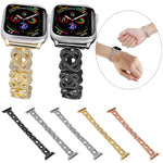 Cinturino per orologio in metallo con diamanti incrociati con cuori, For Apple Watch SE 2022 40mm, For Apple Watch SE 2022 44mm, For Apple Watch Series 7 41mm, For Apple Watch Series 7 45mm