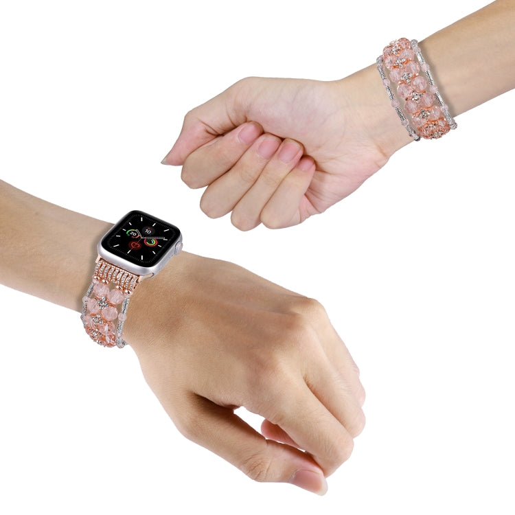 Cinturino per orologio con braccialetto di diamanti con perline, For Apple Watch SE 2023 44mm, For Apple Watch SE 2023 40mm, For Apple Watch Ultra 2 49mm, For Apple Watch Series 9 45mm, For Apple Watch Series 9 41mm, For Apple Watch Ultra 49mm         ...