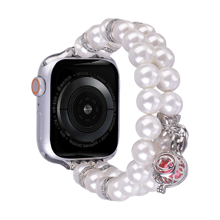 Cinturino per orologio con braccialetto di perle a doppia fila di perline, For Apple Watch SE 2023 44mm, For Apple Watch SE 2023 40mm, For Apple Watch Ultra 2 49mm, For Apple Watch Series 9 45mm, For Apple Watch Series 9 41mm, For Apple Watch Ultra 49m...