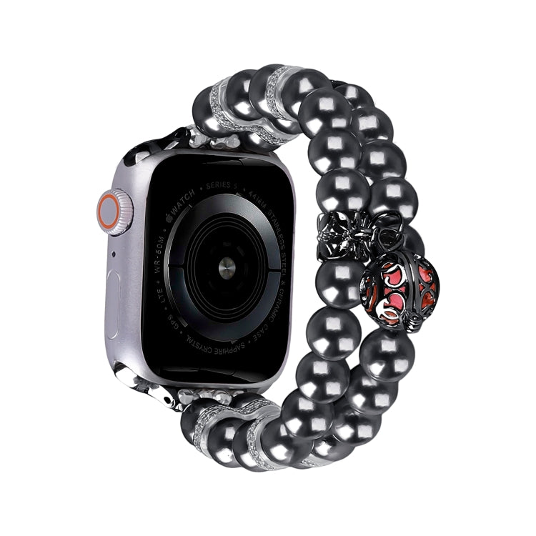 Cinturino per orologio con braccialetto di perle a doppia fila di perline, For Apple Watch SE 2023 44mm, For Apple Watch SE 2023 40mm, For Apple Watch Ultra 2 49mm, For Apple Watch Series 9 45mm, For Apple Watch Series 9 41mm, For Apple Watch Ultra 49m...