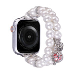 Cinturino per orologio con braccialetto di perle a doppia fila di perline, For Apple Watch SE 2022 40mm, For Apple Watch SE 2022 44mm, For Apple Watch Series 7 41mm, For Apple Watch Series 7 45mm, For Apple Watch SE 40mm, For Apple Watch SE 44mm       ...