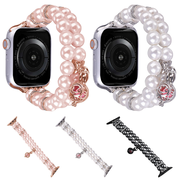 Cinturino per orologio con braccialetto di perle a doppia fila di perline, For Apple Watch Series 5 44mm, For Apple Watch Series 5 40mm, For Apple Watch Series 4 44mm, For Apple Watch Series 4 40mm, For Apple Watch Series 3 38mm                        ...