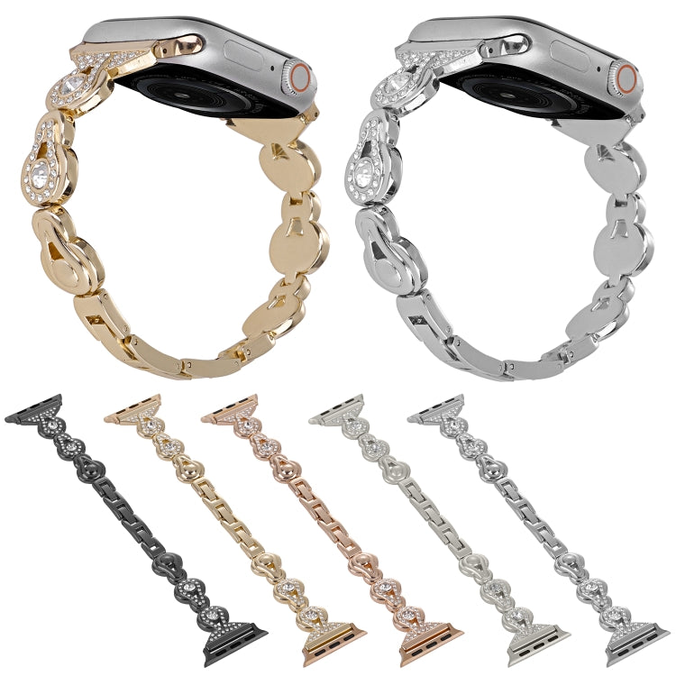 Cinturino per orologio in metallo con diamanti zucca, For Apple Watch SE 40mm, For Apple Watch SE 44mm, For Apple Watch 6 40mm, For Apple Watch Series 6 44mm