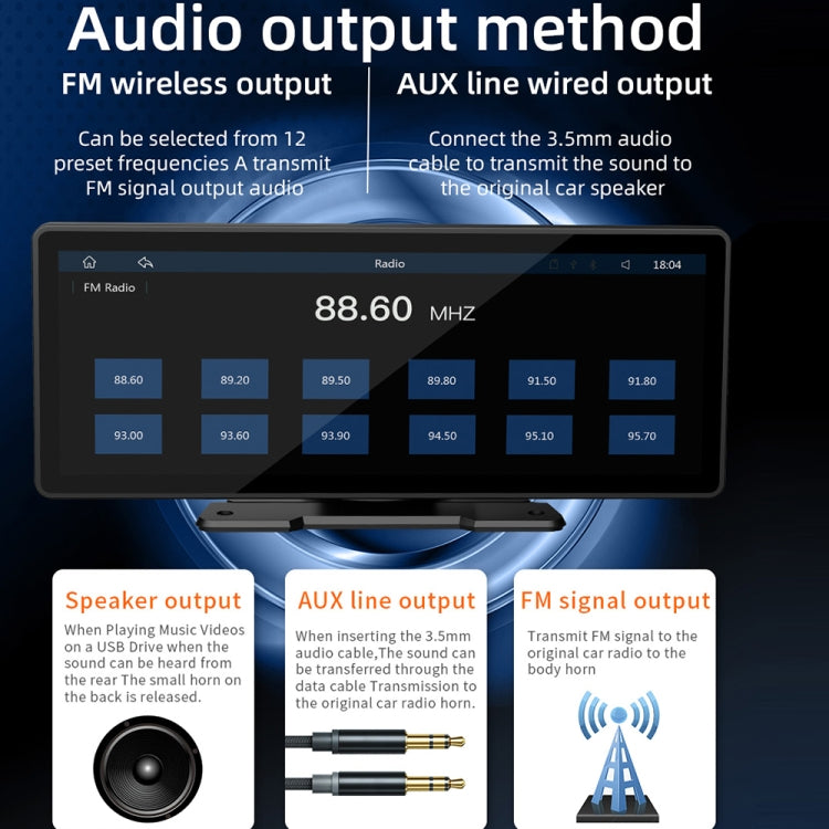 B5303 Lettore MP5 per auto portatile da 10,26 pollici Supporto CarPlay / Android Auto, B5303