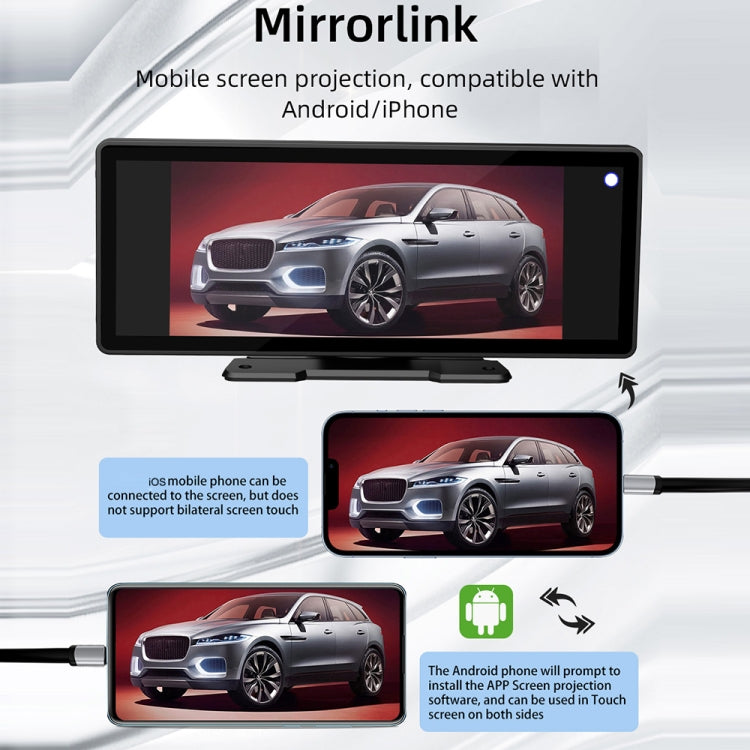 B5303 Lettore MP5 per auto portatile da 10,26 pollici Supporto CarPlay / Android Auto, B5303