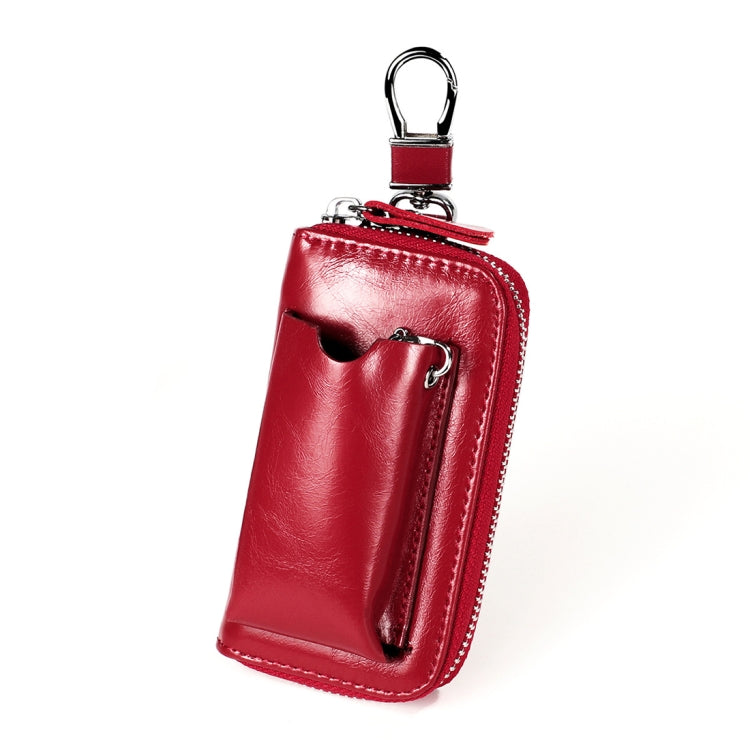 9108 Borsa porta chiavi in pelle con cerniera di grande capacità Portafoglio multifunzione