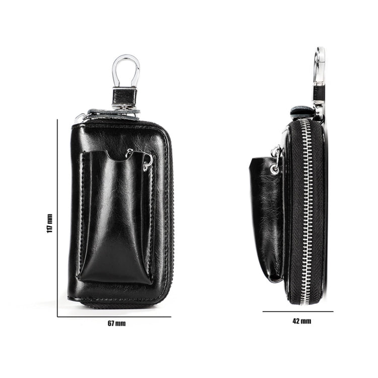 9108 Borsa porta chiavi in pelle con cerniera di grande capacità Portafoglio multifunzione