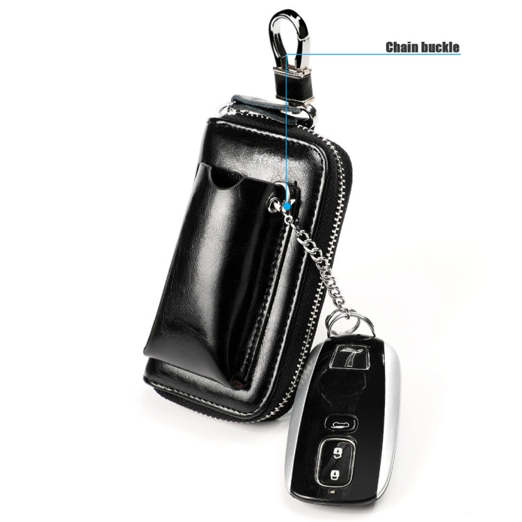 9108 Borsa porta chiavi in pelle con cerniera di grande capacità Portafoglio multifunzione
