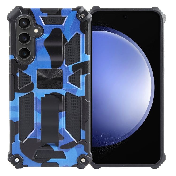 Cavalletto per armatura mimetica TPU + custodia magnetica per PC, For Samsung Galaxy S23 FE 5G, For Samsung Galaxy S24 Ultra 5G, For Samsung Galaxy A55, For Samsung Galaxy S24+ 5G, For Samsung Galaxy A35, For Samsung Galaxy S24 5G, For Samsung Galaxy A...