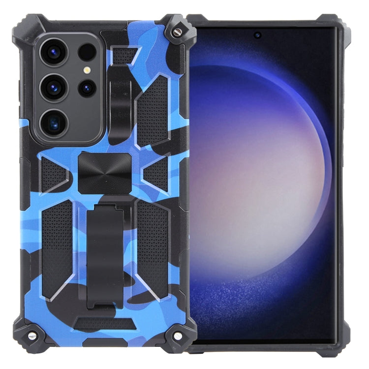 Cavalletto per armatura mimetica TPU + custodia magnetica per PC, For Samsung Galaxy S23 FE 5G, For Samsung Galaxy S24 Ultra 5G, For Samsung Galaxy A55, For Samsung Galaxy S24+ 5G, For Samsung Galaxy A35, For Samsung Galaxy S24 5G, For Samsung Galaxy A...