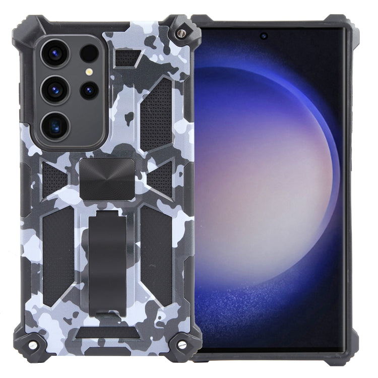 Cavalletto per armatura mimetica TPU + custodia magnetica per PC, For Samsung Galaxy S23 FE 5G, For Samsung Galaxy S24 Ultra 5G, For Samsung Galaxy A55, For Samsung Galaxy S24+ 5G, For Samsung Galaxy A35, For Samsung Galaxy S24 5G, For Samsung Galaxy A...