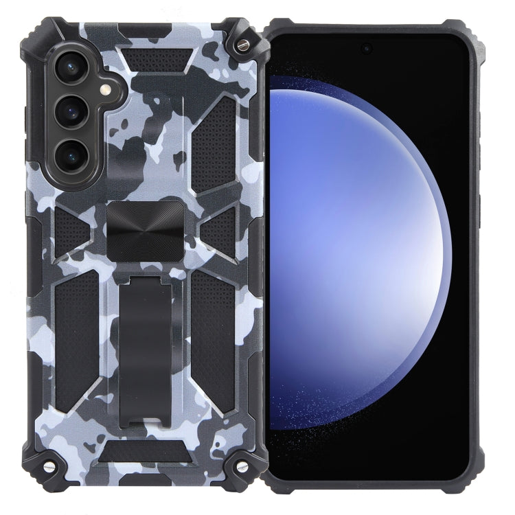 Cavalletto per armatura mimetica TPU + custodia magnetica per PC, For Samsung Galaxy S23 FE 5G, For Samsung Galaxy S24 Ultra 5G, For Samsung Galaxy A55, For Samsung Galaxy S24+ 5G, For Samsung Galaxy A35, For Samsung Galaxy S24 5G, For Samsung Galaxy A...