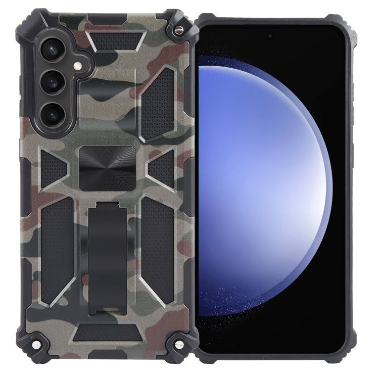 Cavalletto per armatura mimetica TPU + custodia magnetica per PC, For Samsung Galaxy S23 FE 5G, For Samsung Galaxy S24 Ultra 5G, For Samsung Galaxy A55, For Samsung Galaxy S24+ 5G, For Samsung Galaxy A35, For Samsung Galaxy S24 5G, For Samsung Galaxy A...