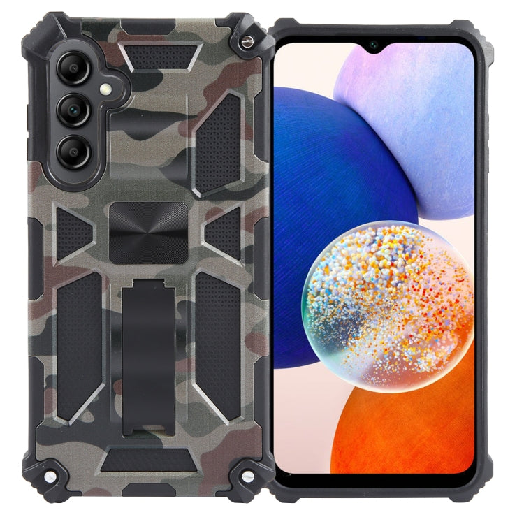 Cavalletto per armatura mimetica TPU + custodia magnetica per PC, For Samsung Galaxy S23 FE 5G, For Samsung Galaxy S24 Ultra 5G, For Samsung Galaxy A55, For Samsung Galaxy S24+ 5G, For Samsung Galaxy A35, For Samsung Galaxy S24 5G, For Samsung Galaxy A...