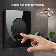 Pannello interruttori in vetro temperato LED rotondo da 86 mm, vetro rotondo nero, One Open Dual Control, Two Billing Control, Two Open Dual Control, Three Billing Control, Three Open Dual Control, Four Billing Control, Four Open Dual Control          ...