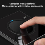 Pannello interruttori vetro temperato LED 86 mm nero