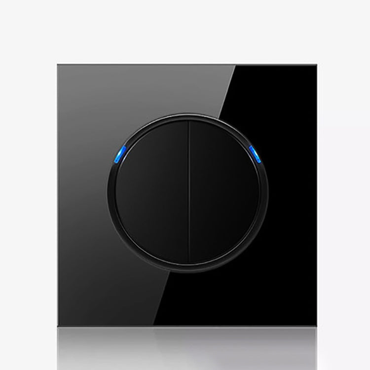 Pannello interruttori vetro temperato LED 86 mm nero