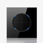 Pannello interruttori vetro temperato LED 86 mm nero