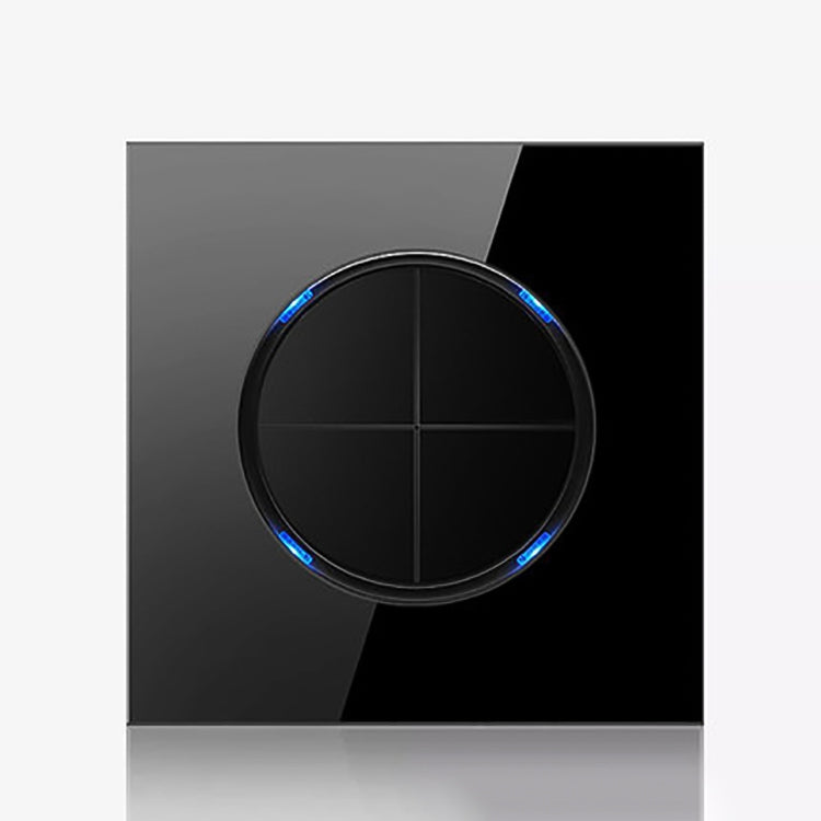 Pannello interruttori vetro temperato LED 86 mm nero